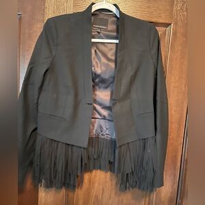 Banana Republic Women's Black Fringe Blazer